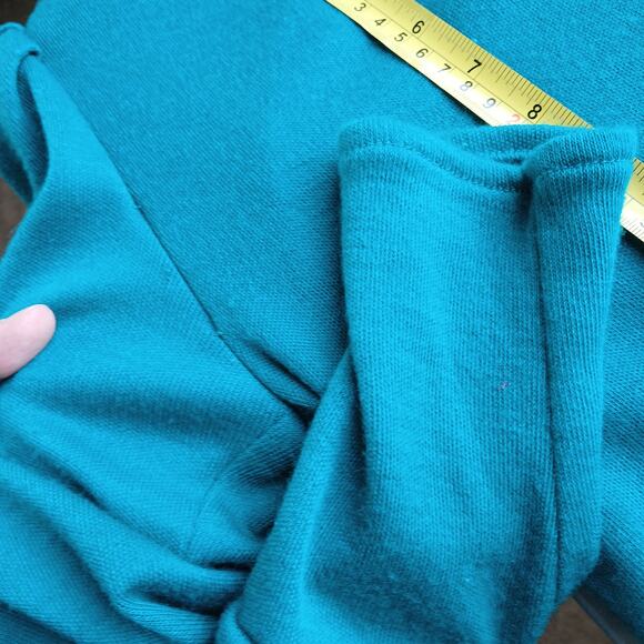 Benson & Smith Vintage 80s Green Maxi Sweater Dress sz 7 shoulder pads mock neck - Picture 16 of 16